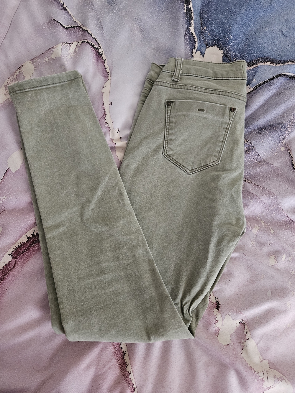 Women's Skinny High-Rise Jeans in Sage Green